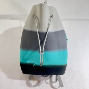 American Jewel Back Pack All Silicone Gummy Bag Adj Straps Drawstring 8.5x14